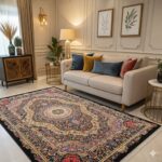 فرش دستباف چله ابریشم لچک ترنج ساوه