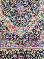 فرش دستباف چله ابریشم لچک ترنج ساوه - تصویر 4