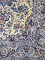فرش دستباف  قالیچه چله ابریشم گل ابریشم پرده‌ای حسنی اصفهان - تصویر 6