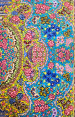 فرش دستباف تمام ابریشم 70رج قواره زرع و نیم طرح تاج - تصویر 3