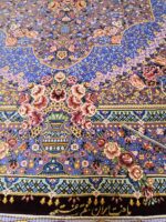 فرش دستباف تمام ابریشم اعلاباف 70رج قواره زرع و نیم طرح گلستان - تصویر 6